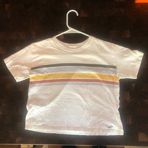 White Striped Holister Crop top